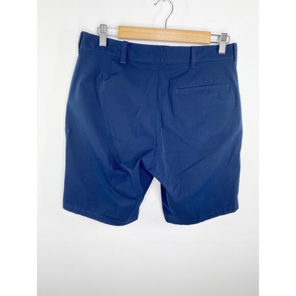J. Crew Factory 9" Inseam Navy Blue Tech 100% Polyester Shorts Men's Size 30 - Picture 2 of 9